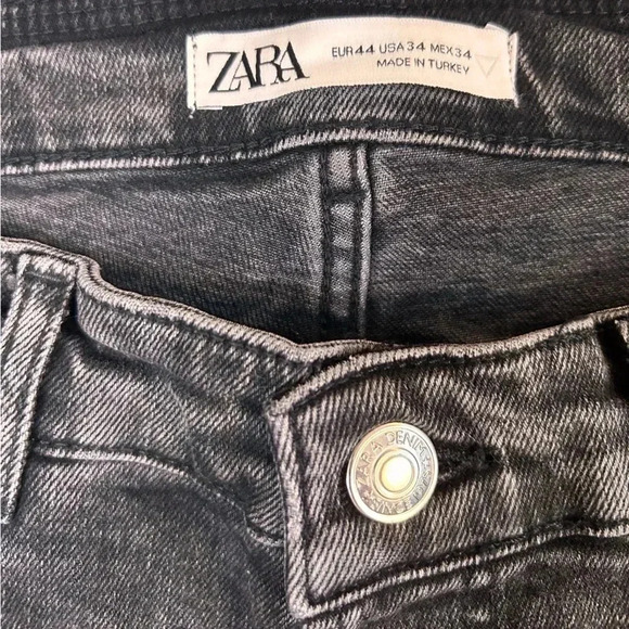 Zara Men’s cropped distressed gray jeans, 34, button fly, like NEW, Grunge - Picture 3 of 8